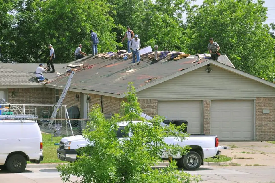 Roof repair work